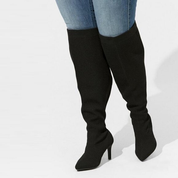 TORRID | Knit Stiletto Over The Knee Boot Heels | Sz. 8WW - Picture 1 of 8